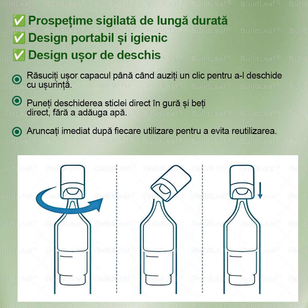 🌿𝑩𝒖𝒊𝒍𝒅𝑳𝒆𝒂𝒇® GLP-1 8-în-1 Fit & Vital Soluție orală – ⏰ O dată pe zi, schimbări vizibile în 7 zile / Pentru obezitate, sănătatea inimii și a sistemului cardiovascular, diabet, apnee de somn, sănătatea intestinelor, probleme articulare și multe altele.🍀