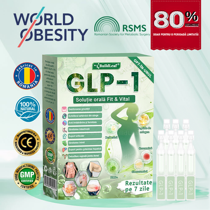 🌿𝑩𝒖𝒊𝒍𝒅𝑳𝒆𝒂𝒇® GLP-1 8-în-1 Fit & Vital Soluție orală – ⏰ O dată pe zi, schimbări vizibile în 7 zile / Pentru obezitate, sănătatea inimii și a sistemului cardiovascular, diabet, apnee de somn, sănătatea intestinelor, probleme articulare și multe altele.🍀