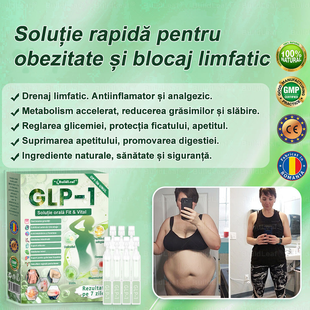 🌿𝑩𝒖𝒊𝒍𝒅𝑳𝒆𝒂𝒇® GLP-1 8-în-1 Fit & Vital Soluție orală – ⏰ O dată pe zi, schimbări vizibile în 7 zile / Pentru obezitate, sănătatea inimii și a sistemului cardiovascular, diabet, apnee de somn, sănătatea intestinelor, probleme articulare și multe altele.🍀